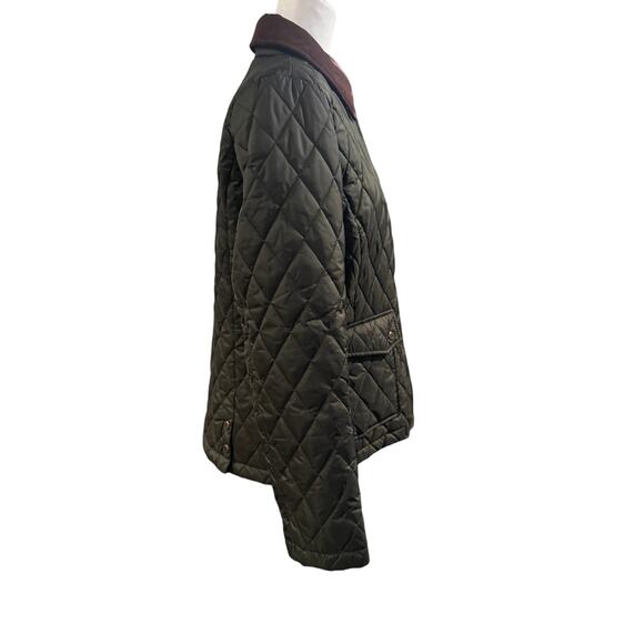 LAUREN RALPH LAUREN Diamond Quilted Barn Coat in Green Size M - Picture 2 of 10
